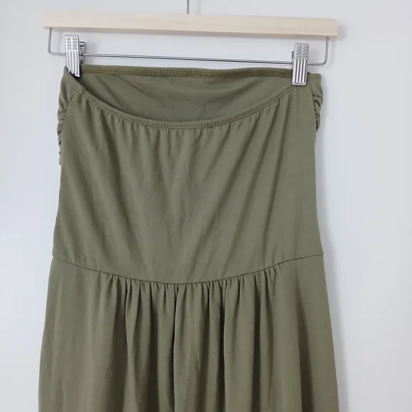 Olive Green Strapless Midi dress NWT - Picture 4 of 5